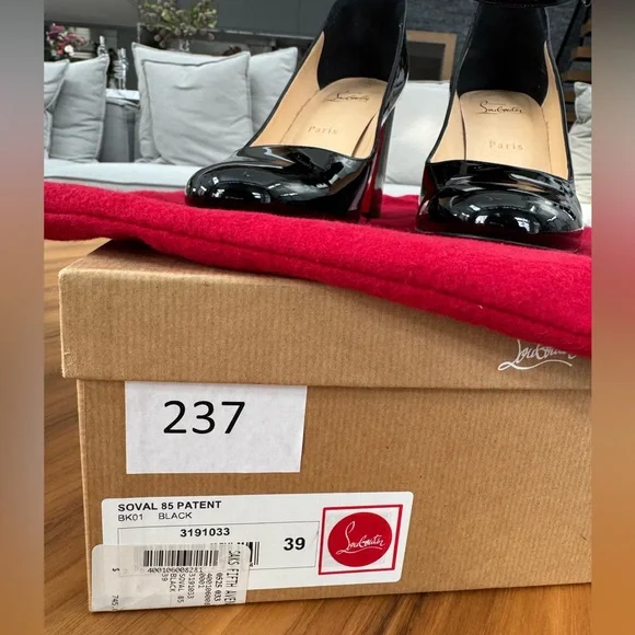 Christian Louboutin SOVAL 85 PATENT BK01 Black - Picture 10 of 12